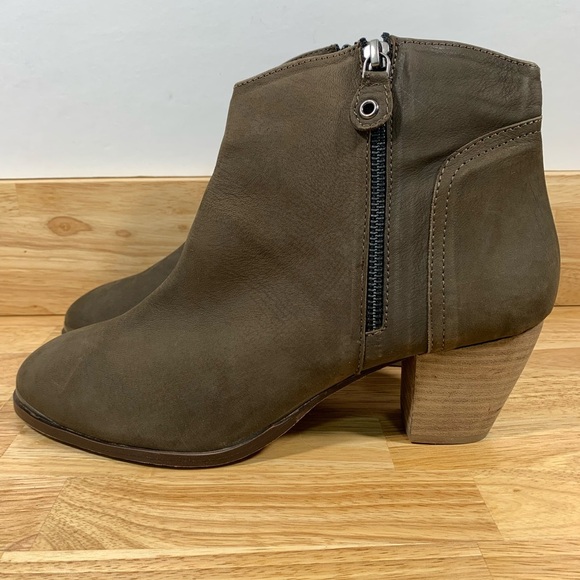 NEW Diba 10 Green Brown Sequoia Suede Leather Zip Booties - Picture 4 of 8